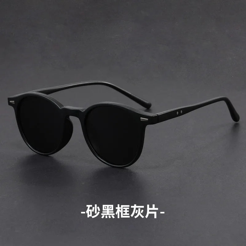 Korean Ultra Light Polarized Sunglasses Round Frame UV400 Sun Glasses Retro Trendy Fashion Driving Shades Men Women Eyewear