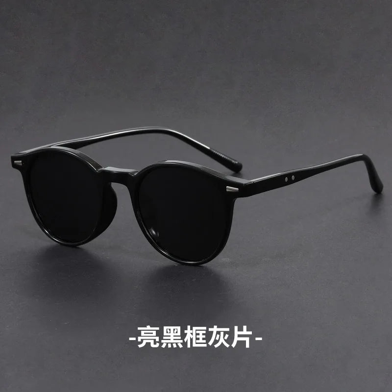 Korean Ultra Light Polarized Sunglasses Round Frame UV400 Sun Glasses Retro Trendy Fashion Driving Shades Men Women Eyewear