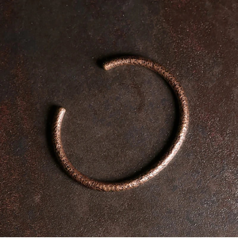 Jewelry Sets Cuff Solid Copper Bracelet Rustic Metal Oxidized Punk Bangle Viking Handmade Unisex Couple Accessories Handcuff