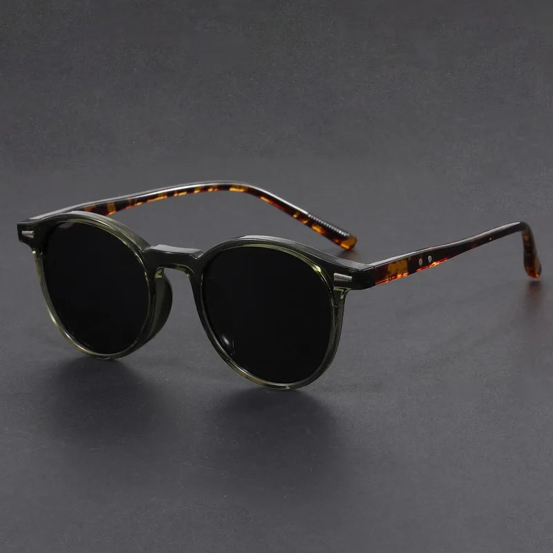 Korean Ultra Light Polarized Sunglasses Round Frame UV400 Sun Glasses Retro Trendy Fashion Driving Shades Men Women Eyewear