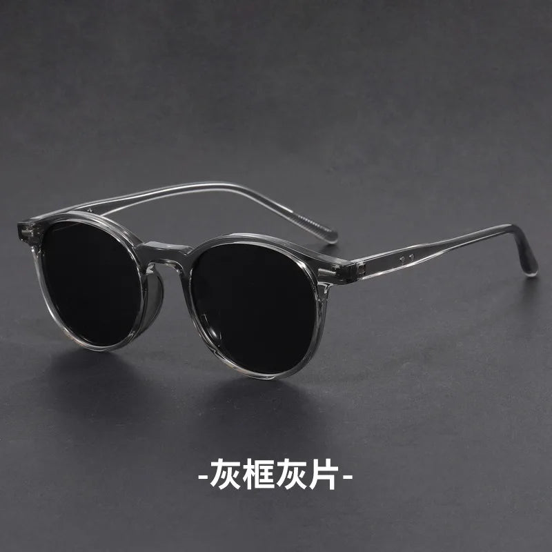 Korean Ultra Light Polarized Sunglasses Round Frame UV400 Sun Glasses Retro Trendy Fashion Driving Shades Men Women Eyewear