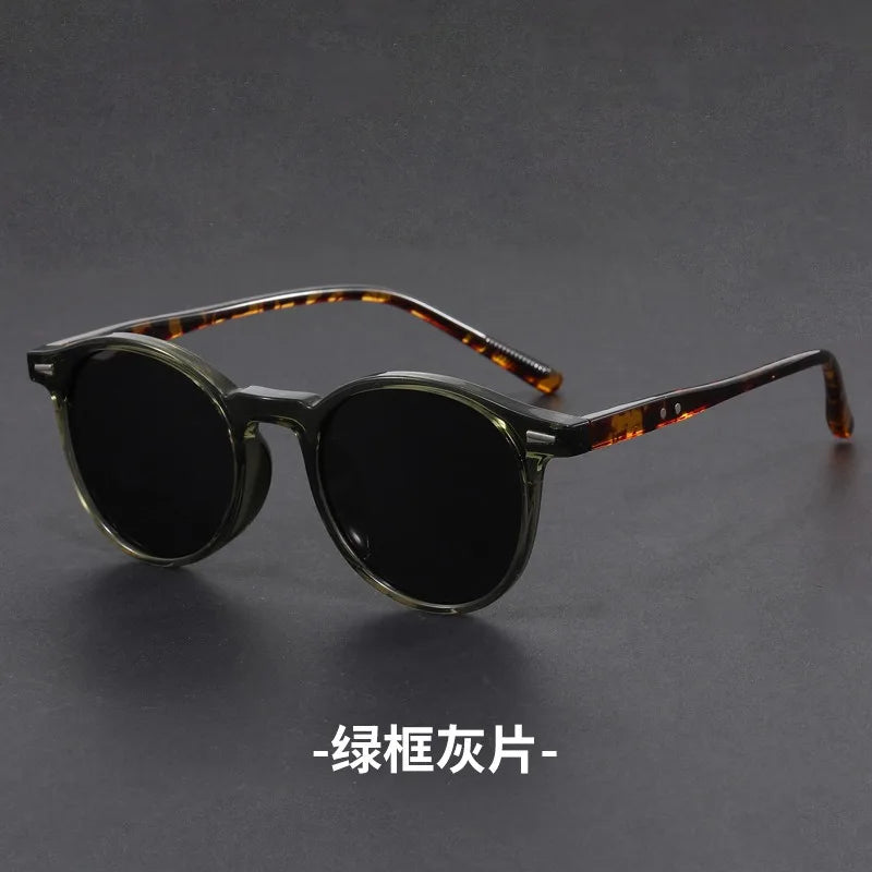 Korean Ultra Light Polarized Sunglasses Round Frame UV400 Sun Glasses Retro Trendy Fashion Driving Shades Men Women Eyewear