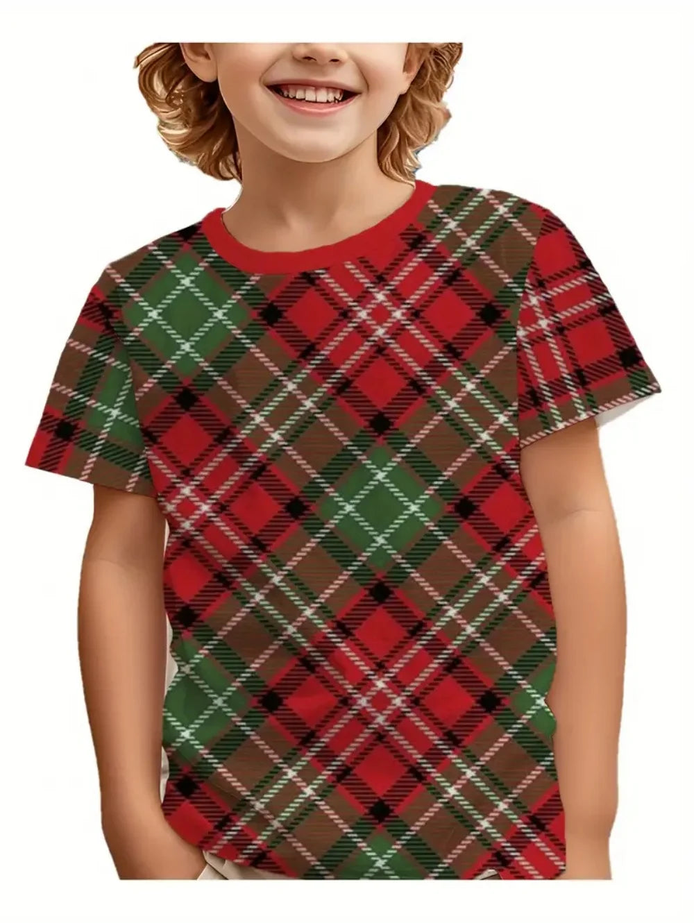 Children's Clothing Solid Color Stripes 3D Print Casual Vintage Short Sleeved T-Shirt Summer Round Neck T-Shirts for Children