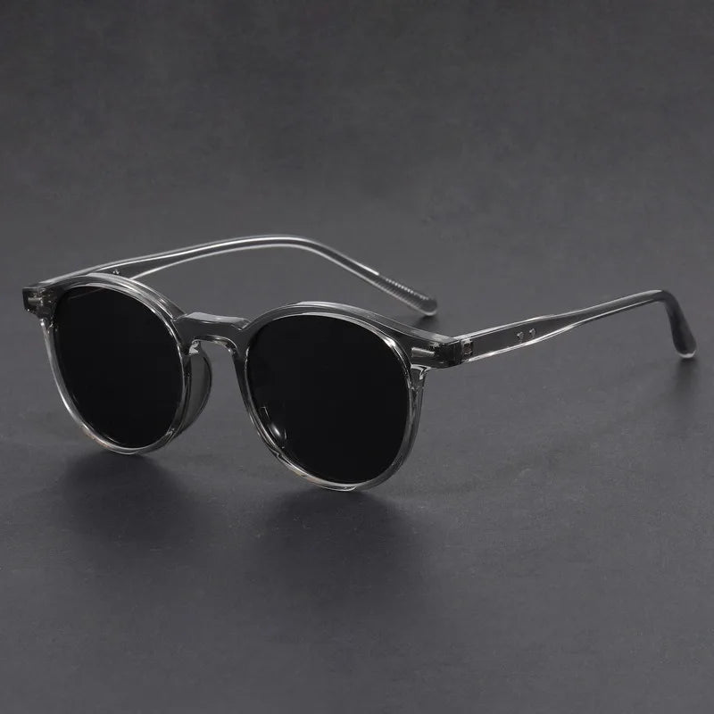 Korean Ultra Light Polarized Sunglasses Round Frame UV400 Sun Glasses Retro Trendy Fashion Driving Shades Men Women Eyewear