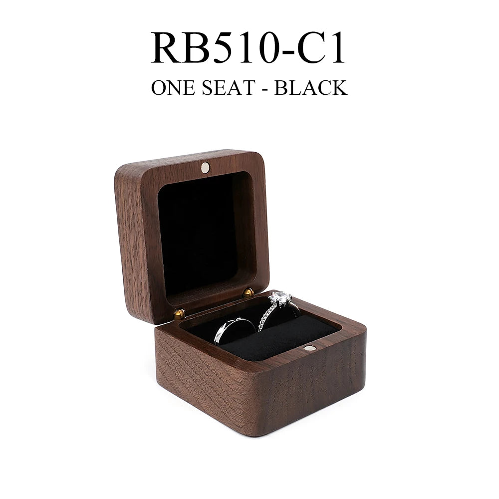Wood Ring Box Wedding Jewelry Organizer Gift Box Personalized Engraving Proposal Ring Holder Bracelet Earring Packaging