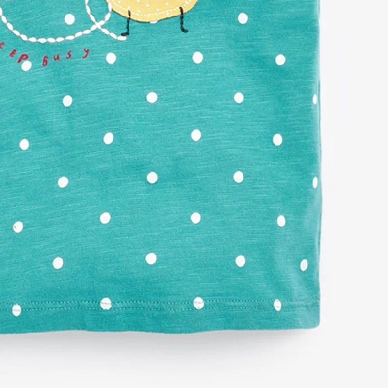 Little maven 2026 Cotton T-shirt Short Sleeves Summer Clothes with Little Bees Lovely for Baby Girls Kids 2 to 7 year