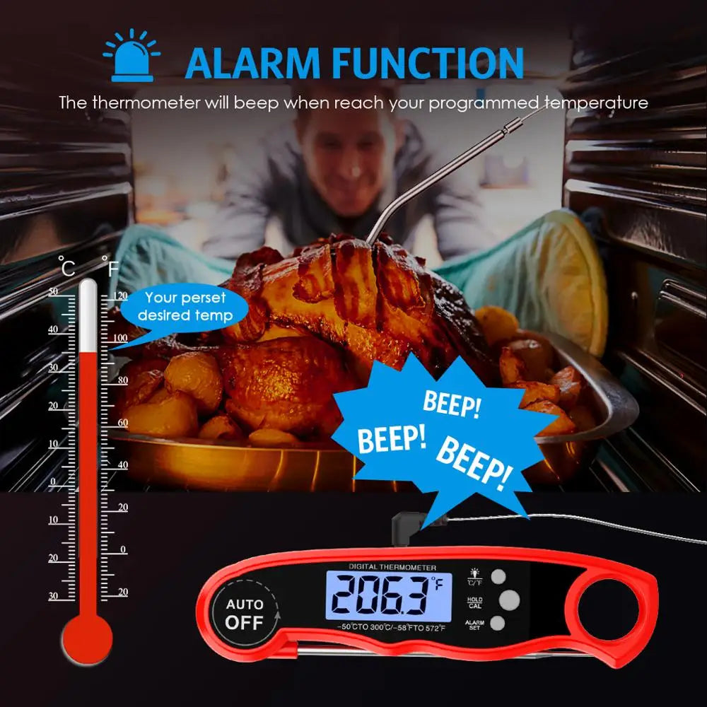 ORIA Food Thermometer Digital Kitchen bbq Thermometer Meat Water Milk Cooking Probe BBQ Electronic Oven Waterproof Kitchen Tools