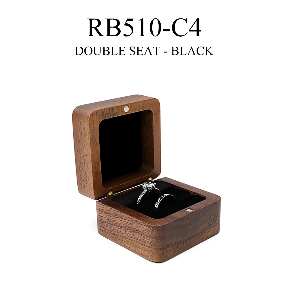 Wood Ring Box Wedding Jewelry Organizer Gift Box Personalized Engraving Proposal Ring Holder Bracelet Earring Packaging