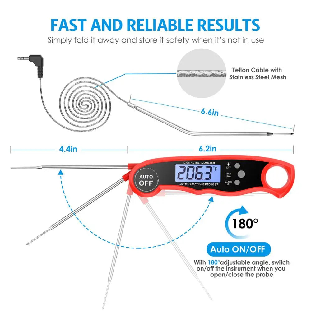ORIA Food Thermometer Digital Kitchen bbq Thermometer Meat Water Milk Cooking Probe BBQ Electronic Oven Waterproof Kitchen Tools