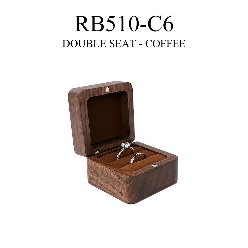 Wood Ring Box Wedding Jewelry Organizer Gift Box Personalized Engraving Proposal Ring Holder Bracelet Earring Packaging