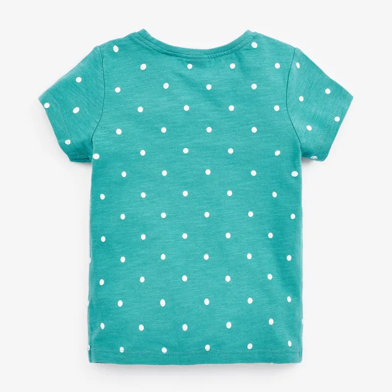 Little maven 2026 Cotton T-shirt Short Sleeves Summer Clothes with Little Bees Lovely for Baby Girls Kids 2 to 7 year