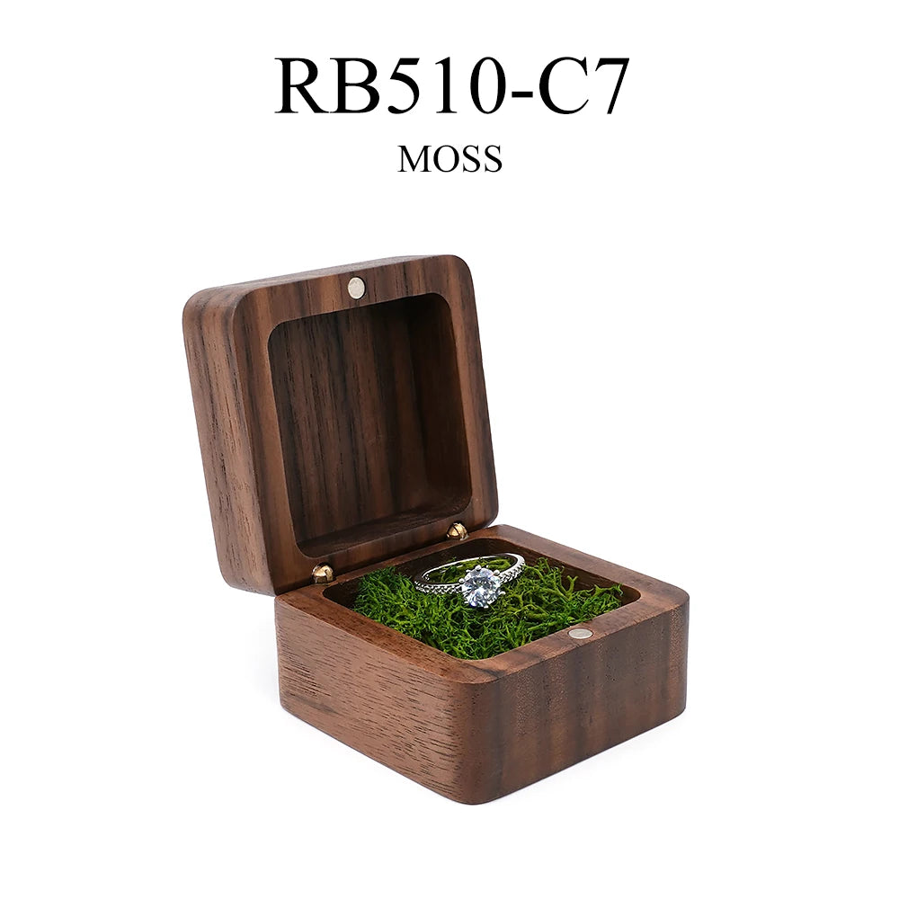 Wood Ring Box Wedding Jewelry Organizer Gift Box Personalized Engraving Proposal Ring Holder Bracelet Earring Packaging