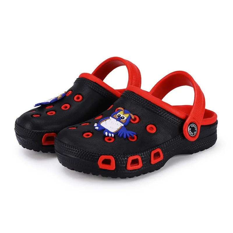 EUR24-35 Children Mules Clogs Kids Summer Garden Cute Cartoons Shoes Girl Boy Beach Shoes Candy Color Hole Baby Shoes Sandals