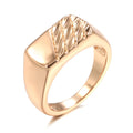 SYOUJYO Modern Fashion 585 Rose Gold Color Glossy Men's Ring Simple Square Cutting Easy Matching Ring Trendy Daily Fine Jewelry