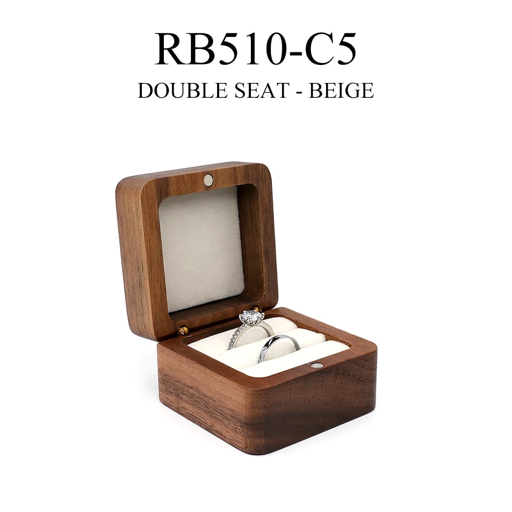 Wood Ring Box Wedding Jewelry Organizer Gift Box Personalized Engraving Proposal Ring Holder Bracelet Earring Packaging