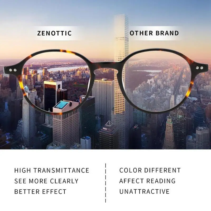 ZENOTTIC(XS Size) Retro Acetate Anti Blue Light Blocking Glasses Round Optical Frame Eyewear Fashio Computer Eyeglasses Unisex
