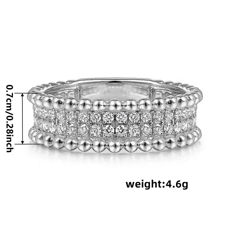 Huitan Stylish Female Engagement Jewelry Ring with Brilliant Zirconia Delicate Fashion Two-tone Style Accessories for Wedding