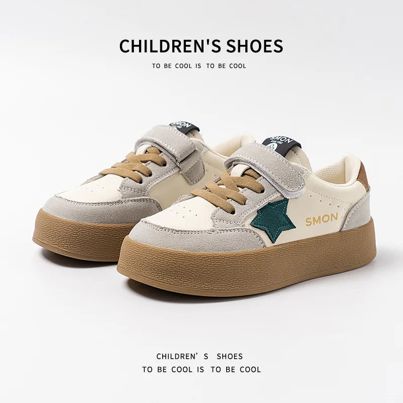 Girls Canvas Shoes Anti-slip Soft Bottom Velcro Children's Sneakers Trendy Elementary School Students Shoes Fall New Style