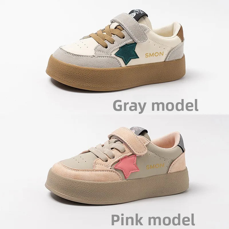 Girls Canvas Shoes Anti-slip Soft Bottom Velcro Children's Sneakers Trendy Elementary School Students Shoes Fall New Style