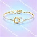 Light luxury Double Circle Zircon Jewelry Set, Necklace Earrings Bracelet Ring Set,Elegant Minimalist