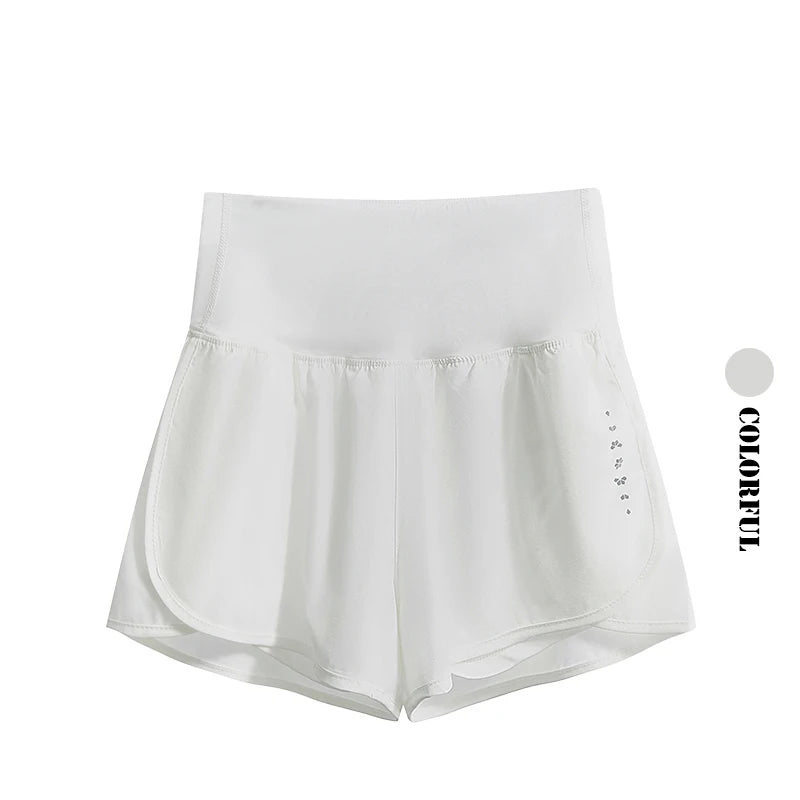 DRUR Women's Cycling Shorts High Waist Quick Drying Yoga Shorts Woman Summer Sports Short Pants With Inner Lining Gym Clothing