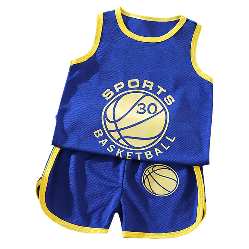 Toddler Basketball Outfit Boys Girls Mesh Breathable Tank Top Shorts Set Kids Quick Dry Active Sportswear Summer