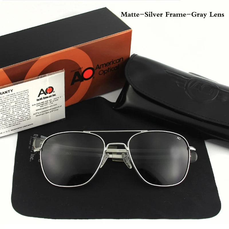 Pilot AO Polarized Sunglasses Men Top Quality Sun Glasses For Male American Army Military Lens Oculos