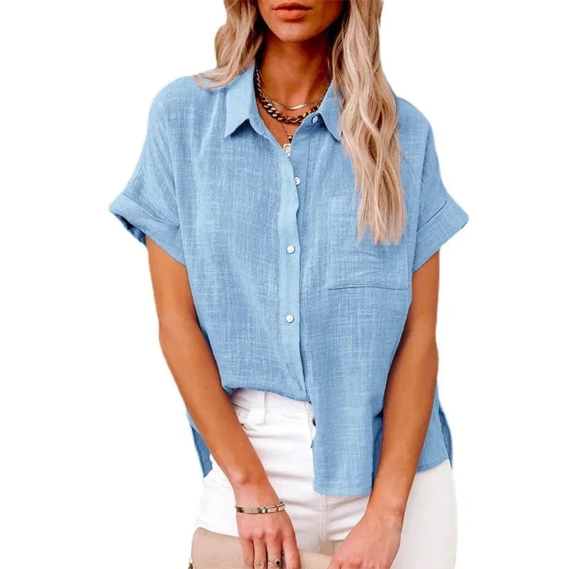 Short Sleeve Tops Tee Women Blusas Summer Loose Ladies T-Shirts Cotton Linen Blouse Woman Clothing Casual T Shirt Camisas Mujer
