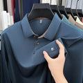 2026 Men's Business Casual Short Sleeved Shirt with Badge Solid Color Polo Shirt Fashionable Comfortable Versatile Top