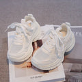 Summer Toddler Girls Breathable Mesh Chunky Sneakers Lace Up Non-Slip Soft Sole for Daily School Outdoor Running Play Wear