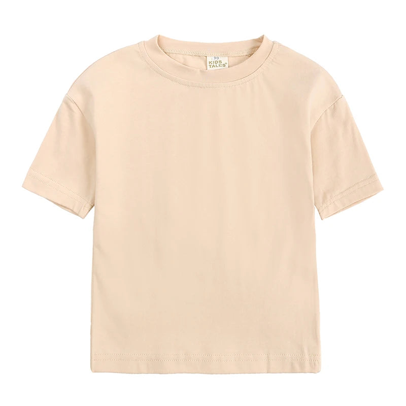 2026 Toddler Infant Tee Pure O-neck Short Cotton Summer Outfits Top Casual T-shirt For Children Teenages Korean Style Clothes