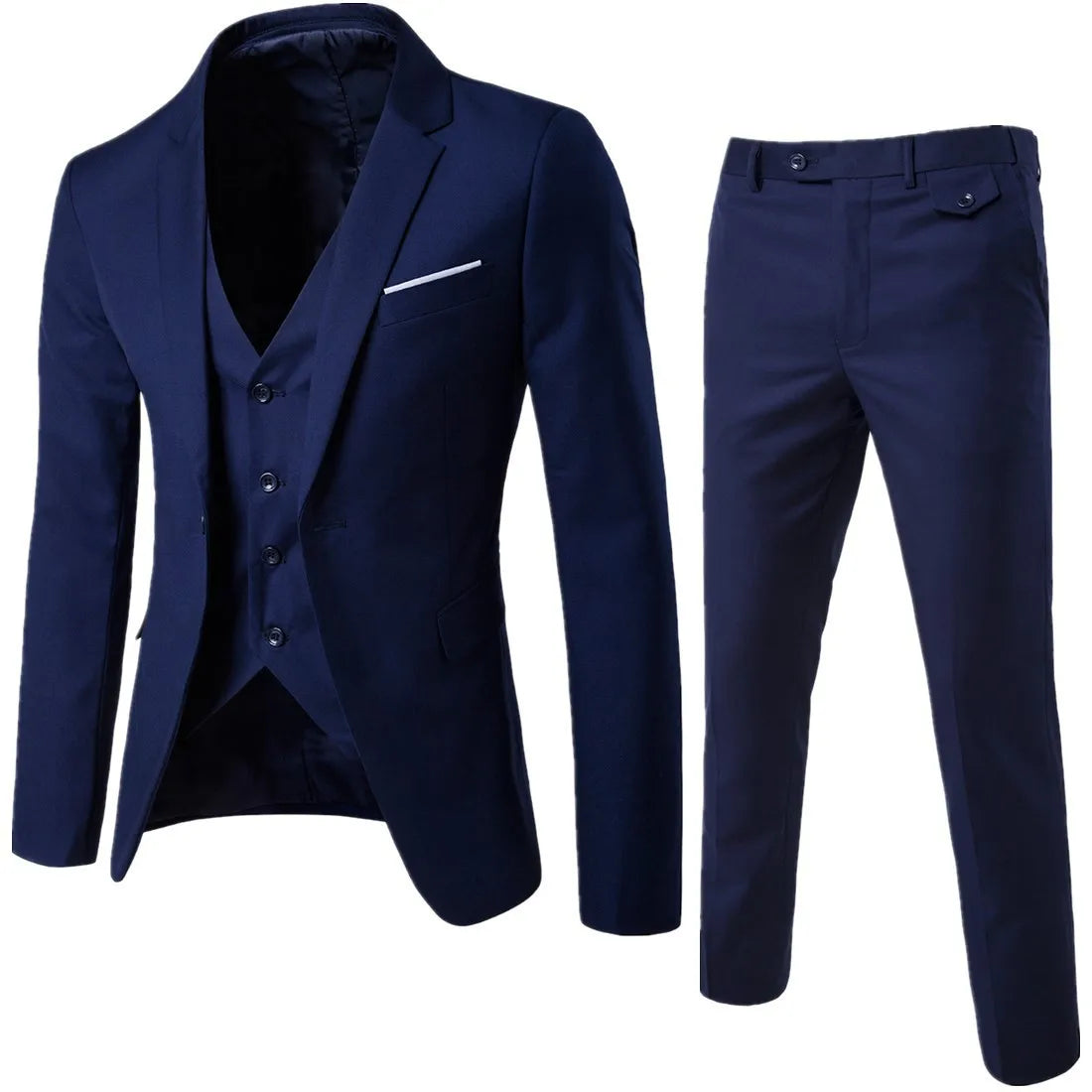 Men Business Professional Slim Fit Two Piece Suit Formal Groomsman Wedding Attire