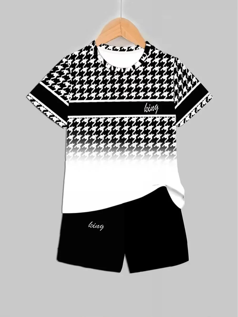 Boys Clothes Casual Colorblock Short Sleeve T-Shirt Shorts Set 2PCS Comfort Outdoor Quick Drying Sport Shirt Casual Children Top