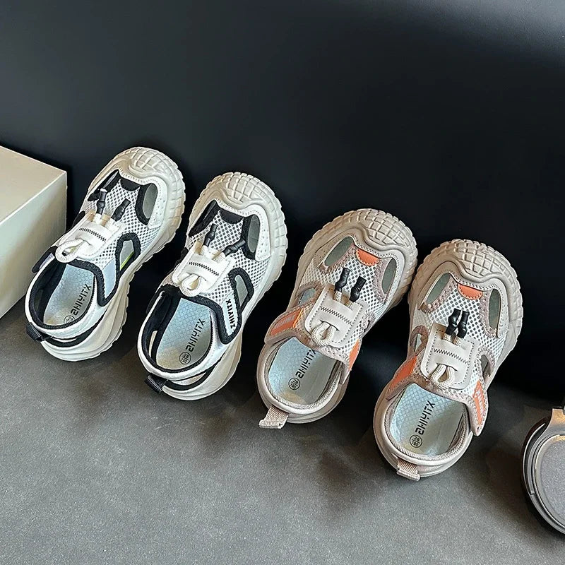 2025 Summer Children Casual Sandals for Girls Boy New Fashion Korean Style Soft Sole Anti-slippery Versatile Chic Sports Sandals