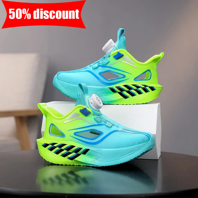 Childrens Sports Shoes Summer Hollow Breathable Outdoor Daily Comfortable Walking Shoes Soft Sole Elastic Training Running Shoes