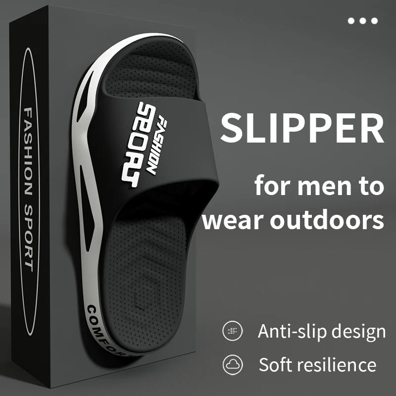 High Quality Men's Summer Fashion Thick Sole Sandals,Viral Beach Pool Slides,Non-Slip Bathroom Slippers,Trendy Male Sports Shoes