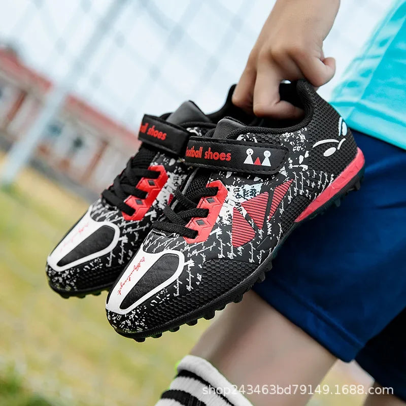 NoTie Running Shoes for Children Artificial Grass Football Sports Shoes Breathable Rubber Sole Summer Season Kids Footwear