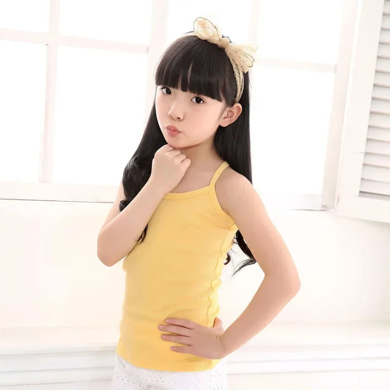 Kids Girls Summer Casual Vest Outfit Children Baby Boy Girl Sleeveless Tops Cotton Solid Color T-shirt Tees Toddler Top  Outfits