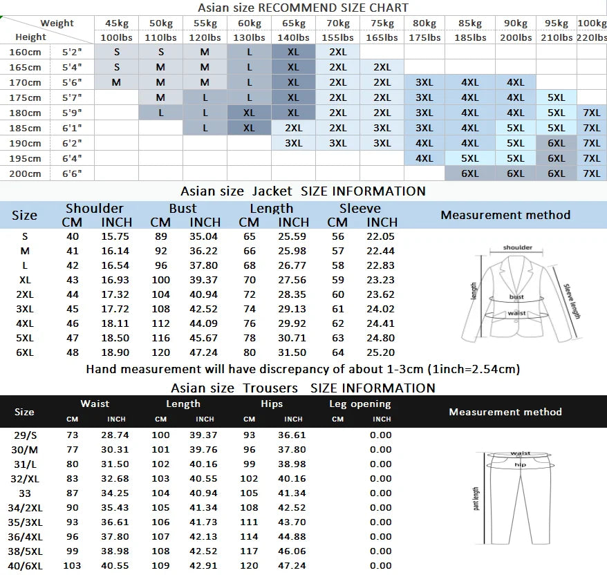 Solid Color Suit Men Fashion Business Outdoor Gentleman Trend Solid Color Casual Slim-fit Wedding Host Gentleman (Blazer+Pants)