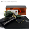 Pilot AO Sunglasses Men Top Quality American Army Military Mirror AGX Tempered Glass Lens Sun Glasses
