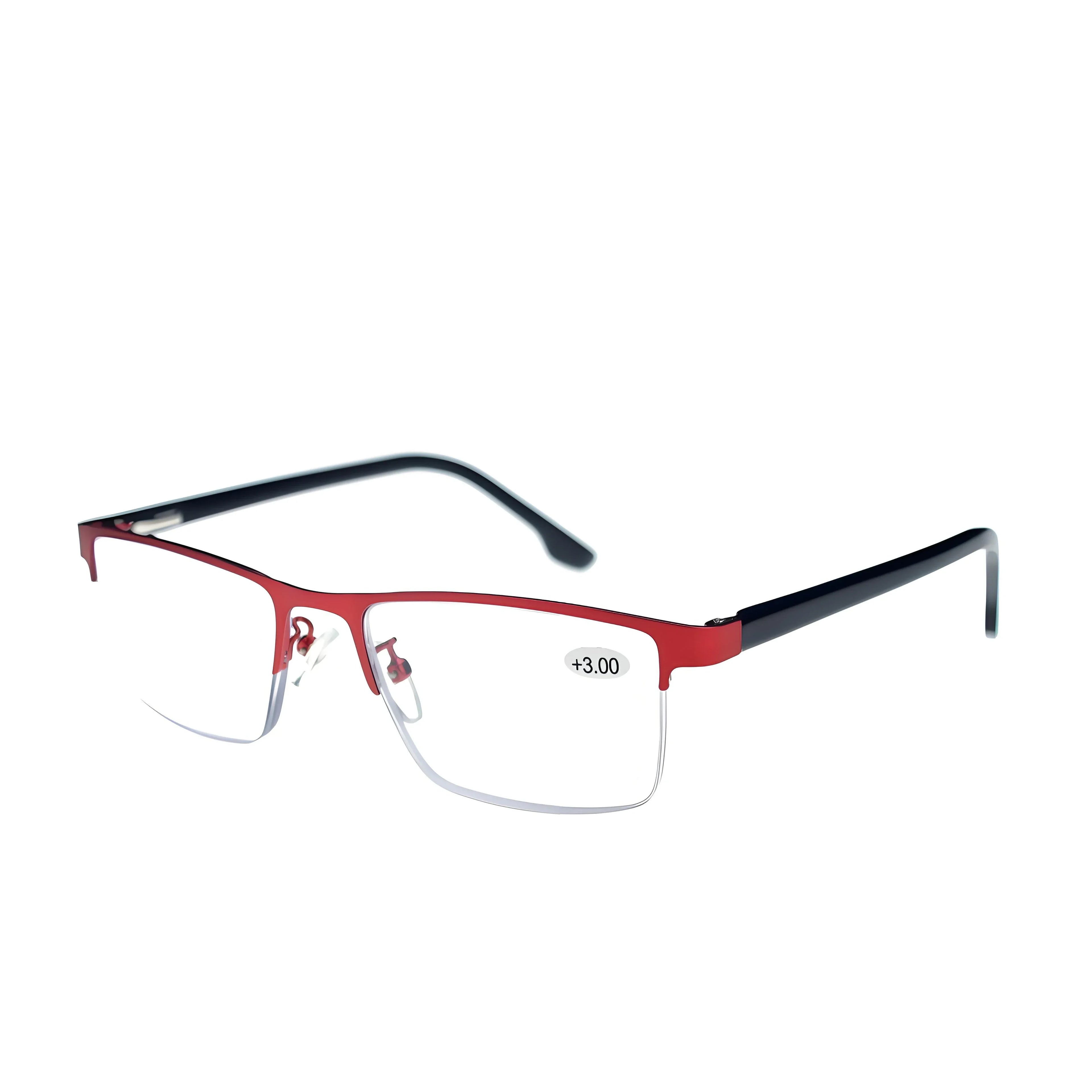 DBYLXMN Semi-Rimless Reading Glasses for office work Metal Frame Anti Blue Light Presbyopia Eyeglasses Business Readers