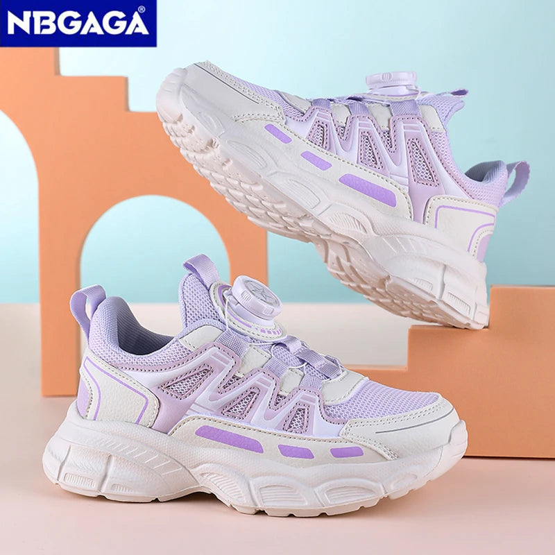 Children's Breathable Sneakers for Girls Anti-Slip Casual Running Spring & Summer Lightweight Walking Shoes for School Students