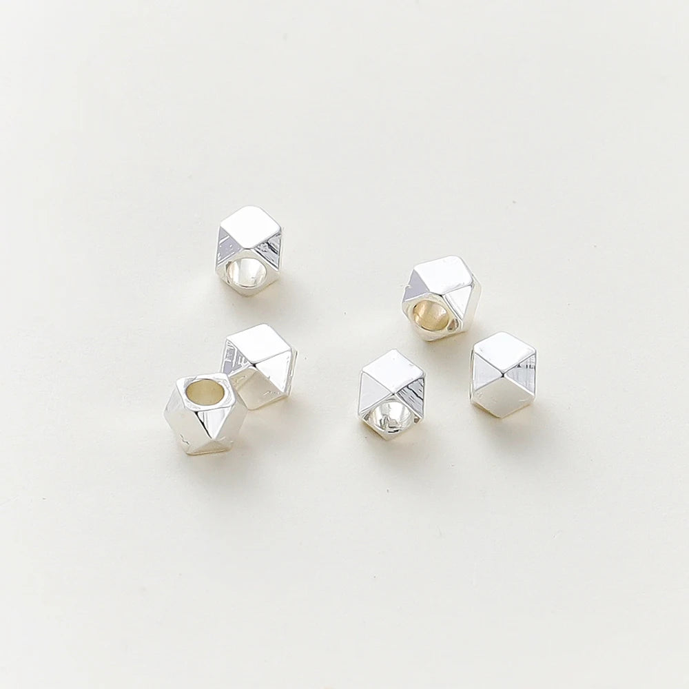 20Pcs Spacer Bead 14K/18K Gold Color Plated Brass Faceted Beads 2.5/3/4/5mm for DIY Bracelet Necklace Jewelry Making Accessories