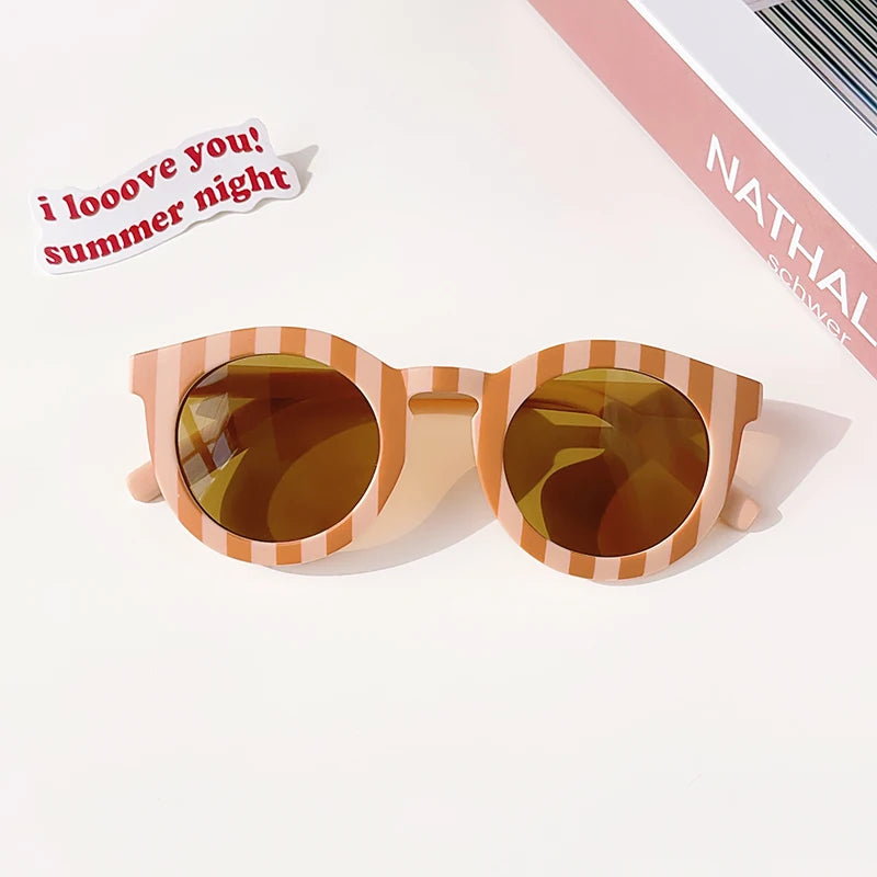 New Boys Girls Double Leopard Round Outdoor Children Sun Protection Sunglasses Kids Colors Protect Eyes Baby UV400 Sunglasses