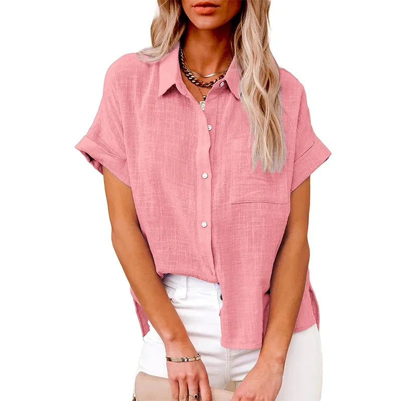 Short Sleeve Tops Tee Women Blusas Summer Loose Ladies T-Shirts Cotton Linen Blouse Woman Clothing Casual T Shirt Camisas Mujer