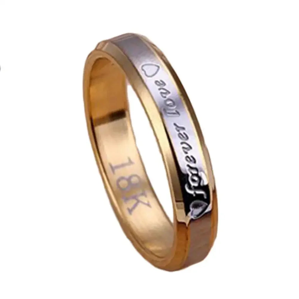 Chic Couple Ring Men/Women Forever Love Gold Silver Plated Steel Wedding Engagement Band Rings Jewelry Gift