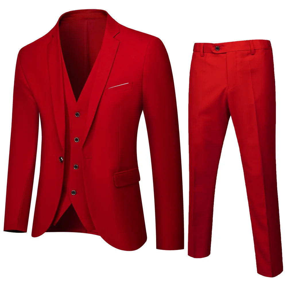 Men Business Professional Slim Fit Two Piece Suit Formal Groomsman Wedding Attire