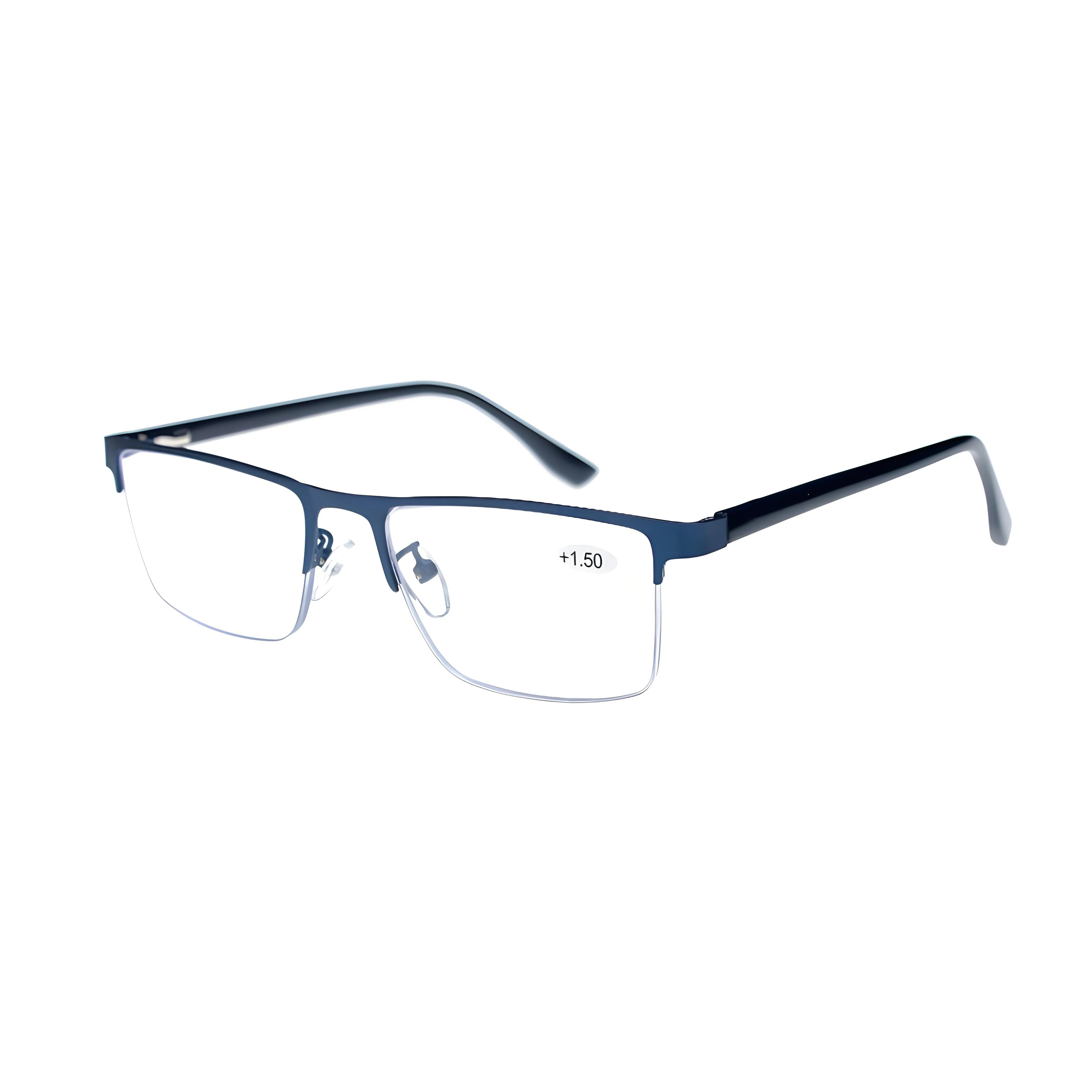 DBYLXMN Semi-Rimless Reading Glasses for office work Metal Frame Anti Blue Light Presbyopia Eyeglasses Business Readers
