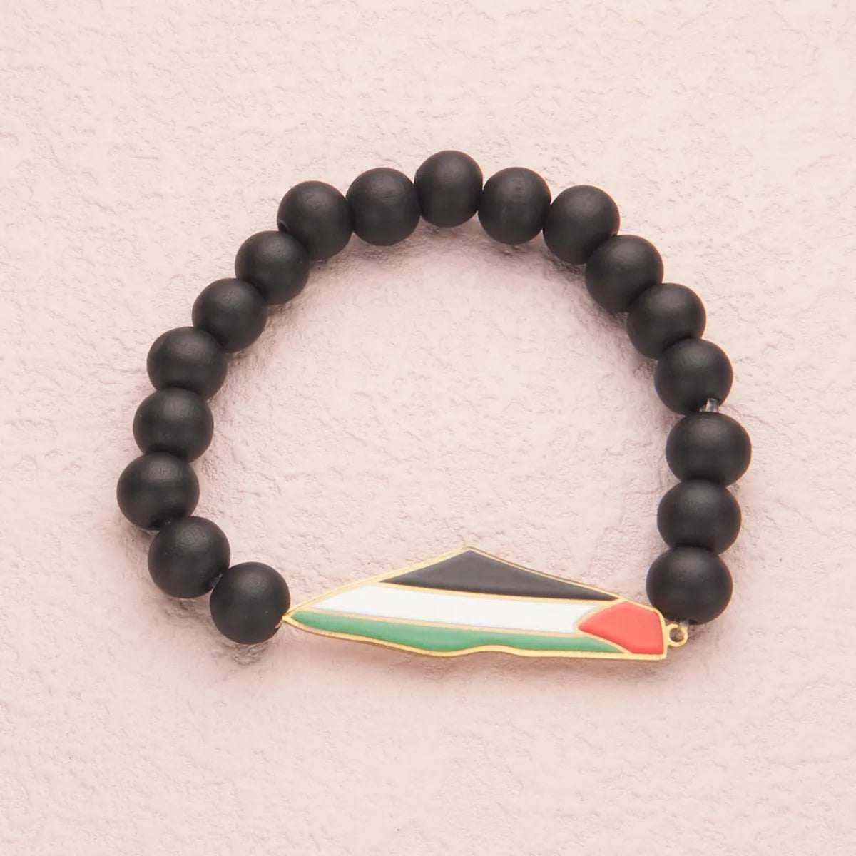 HNSP Palestine Beaded Bracelet For Men Hand Chain Stainless Steel Palestine Map Flag Pendant Jewelry Accessories Series