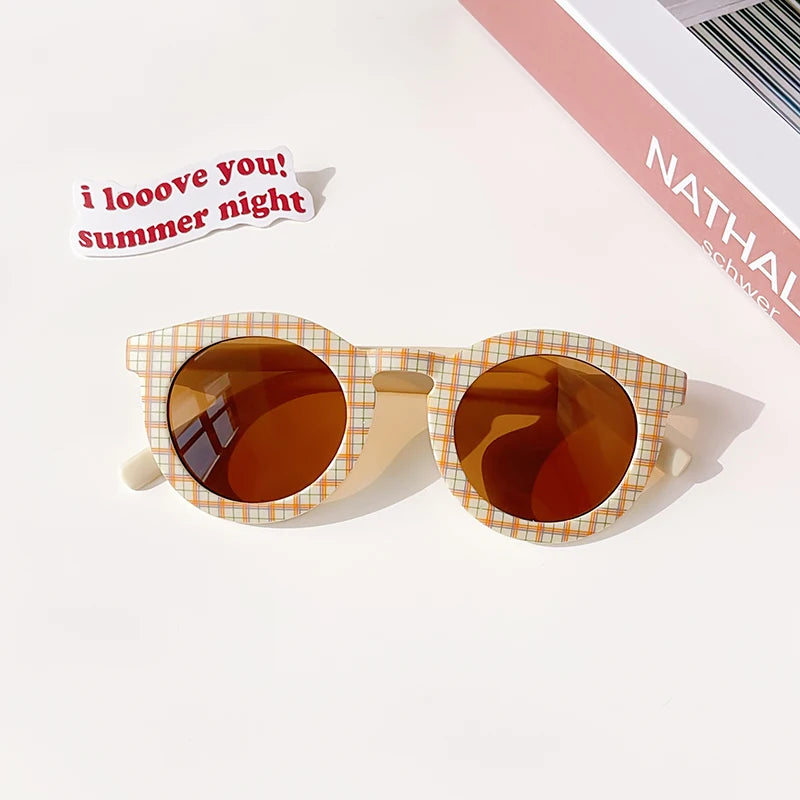 New Boys Girls Double Leopard Round Outdoor Children Sun Protection Sunglasses Kids Colors Protect Eyes Baby UV400 Sunglasses